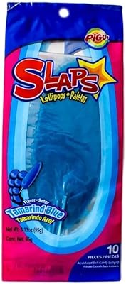 Dulces pigui slaps bonbons mexicains paletas saveur bleu tamarin - 10 sucettes