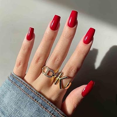 Recview ensemble d'ongles en acrylique à pression moyen rouge pour femme, 24 pièces de faux ongles pailletés pour femme. DIAYTAR COTE D'IVOIRE est une plateforme de commerce électronique offrant un large choix de produits à ses clients. Avec plus de 300 000 références, elle couvre divers domaines tels que la mode, les produits alimentaires et les accessoires.