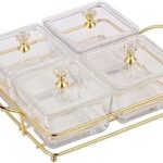 Plateau de service akdc quatre pièces, ensemble de supports à condiments, avec support