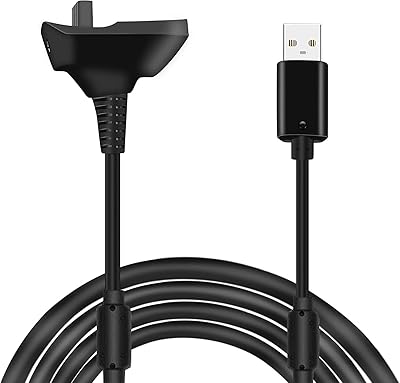 Câble de chargement 2 en 1 xbox 360 de 1,5 m, station