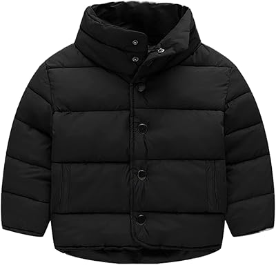 Manteau d'hiver pour enfants avec boutons de haut en bas, veste imperméable, neige