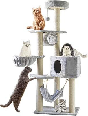 Tour d'arbre à chat simo, maison d'arbre à chat, 5,25 pieds (160 cm) en bois de rotin, fournitures pour animaux domestiques, maison pour chat avec lit sûr multi-usage, panier plus grand, maison spacieuse facile à assembler, gris. DIAYTAR COTE D'IVOIRE propose une expérience d'achat en ligne sécurisée et fiable, avec des moyens de paiement variés et des livraisons rapides. La boutique en ligne généraliste comprend plus de 300000 références pour répondre à vos besoins.