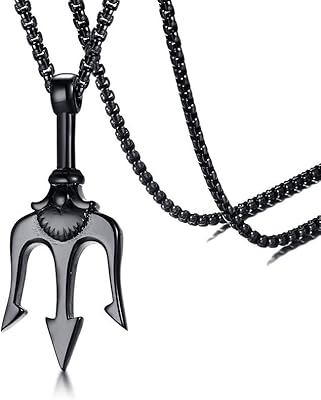 Bj jewelry collier avec pendentif trident de poséidon en acier inoxydable pour homme