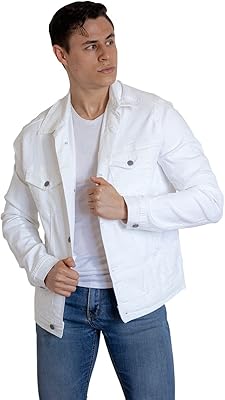 Veste en jean dinkum pour homme, veste en jean coupe slim blanc cassé