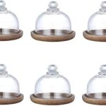 Mini supports à gâteauxdôme gâteau en verre avec base en bois support