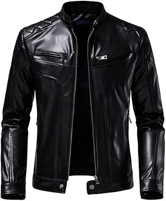 Vestes en cuir pour hommes ionic, veste en cuir décontractée d'automne, veste