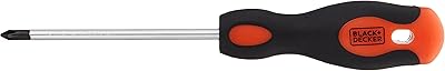Tournevis phillips bi-matière black & decker ph1x100 mm, orange/noir - bdht62296, garantie 2