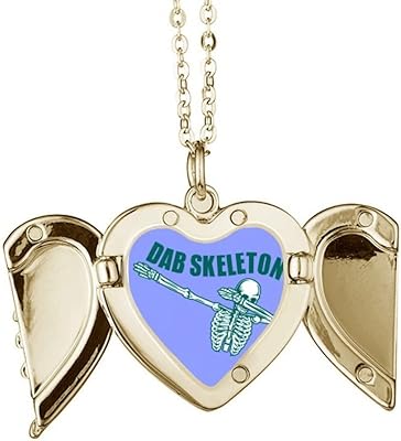 Collier pendentif corps de sport squelette de danse ailes pliées coeur de pêche