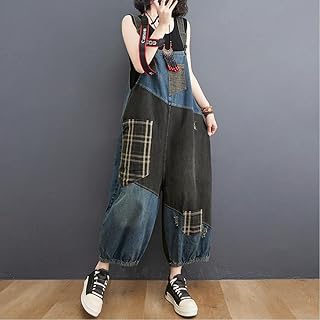 Combinaison en jean ample et longue avec grandes poches pour femme pour le printemps