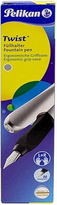 Stylo plume pelican twist 947101 dans une boîte pliable universelle pour droitiers