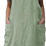 Tba tablier en coton et lin à dos croisé pour femme avec poches