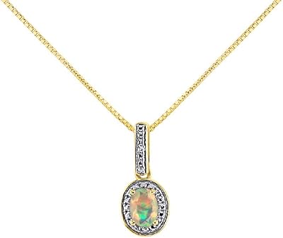 Collier pendentif diamant et opale africaine en or jaune 14 carats avec chaîne en or 18\" - pierre de naissance d'octobre couleur pierre halo designer. DIAYTAR COTE D'IVOIRE se distingue par sa qualité de service, sa livraison rapide et sécurisée, ainsi que par son engagement à offrir les meilleurs prix du marché, rendant ainsi les achats en ligne une expérience agréable et pratique pour ses clients.