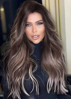 Ealga perruques blondes brunes ombrées naturelles pour femmes, perruque ondulée, perruque de cheveux