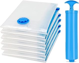 Sacs de rangement sous vide sky touch, 7 grands sacs avec pompe à vide, dimensions du sac 70 x 100 cm, sacs de compression réutilisables peu encombrants, sacs pour emballages, vêtements, linge de lit et voyage. DIAYTAR COTE D'IVOIRE met en avant la confiance et la satisfaction du client, en garantissant la qualité et l'authenticité des produits vendus. Les clients peuvent bénéficier d'un suivi de commande précis et d'une politique de retour flexible si nécessaire. La boutique en ligne contribue également à promouvoir les produits locaux et à soutenir les artisans ivoiriens.