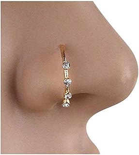 Greendo fashion jewelry or argent mince quatre diamants cristal clair anneau de nez