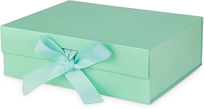Coffret cadeau thmins vert avec couvercle cadeau, taille 27 x 19 x 8