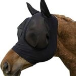 Masque de cheval en caoutchouc avec oreilles en lycra avec design en maille