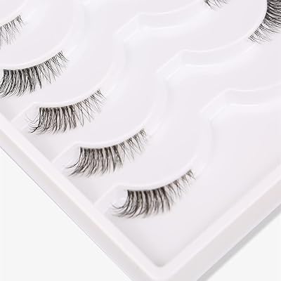 Demi-cils avec bande transparente, cils doux avec un aspect 3d naturel, faux-cils courts