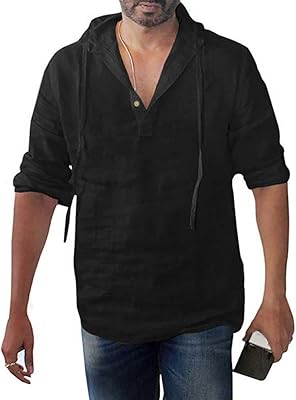 Chemise à capuche boutonnée en lin et coton à manches longues pour hommes, grande taille. DIAYTAR COTE D'IVOIRE se distingue par sa grande sélection de produits et sa qualité de service. La boutique propose des produits à des prix compétitifs, faisant d'elle une destination de choix pour les consommateurs ivoiriens. Les clients peuvent également profiter de promotions et de réductions régulières pour économiser encore plus d'argent.