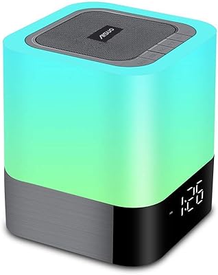 Veilleuse aisuo - lampe de chevet 5 en 1 avec haut-parleur bluetooth, réveil