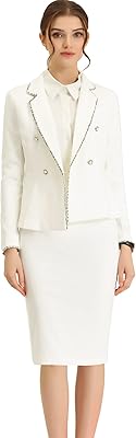 Costume d'affaires pour femme avec veste à bordure en tweed et jupe blazer, ensemble deux pièces. Avec une sélection incroyable de plus de 300000 produits, DIAYTAR COTE D'IVOIRE est la destination idéale pour les acheteurs en ligne en Cote d'Ivoire. Cette boutique en ligne se distingue par son service client dédié et sa politique de retour flexible. Les clients peuvent acheter avec confiance, sachant qu'ils sont entre de bonnes mains.
