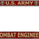 Cadre de plaque d'immatriculation chromé du génie de combat de l'armée américaine