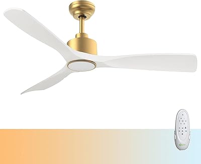 Ventilateur de plafond ovantop 52 pouces moderne haute vitesse bldc avec lumière led à intensité variable et télécommande, grand ventilateur de plafond silencieux extérieur blanc et or pour chambre à coucher extérieure. Avec plus de 300 000 références, DIAYTAR COTE D'IVOIRE propose une expérience shopping unique et personnalisée à ses clients, répondant ainsi aux besoins spécifiques de chaque consommateur.