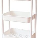 Chariot de rangement rotatif en plastique à 3 niveaux intol avec poignée