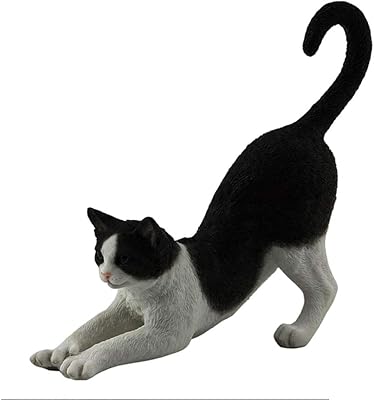 Chat de smoking, noir et blanc, extensible, figurine, polyester