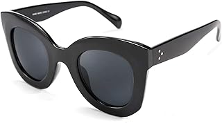 Lunettes de soleil rétro surdimensionnées avec motif trompette carrée, œil de chat semi-cat