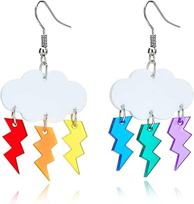 Boucles d'oreilles arc-en-ciel pour femmes et filles, boucles d'oreilles arc-en-ciel légères et colorées