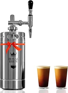Système de cafetière royal brew nitro cold brew (acier inoxydable argenté 128 oz)