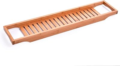 Plateau de baignoire rolowiki, plateau en bambou pour organisateur de baignoire