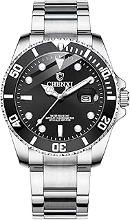 Montre-bracelet lumineuse pour homme, lunette rotative, cadran bleu, bracelet en acier inoxydable doré