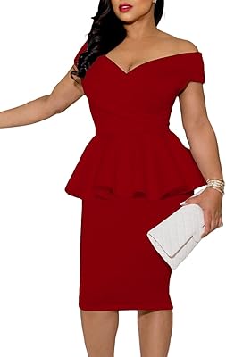 Robe mi-longue de soirée à épaules dénudées et ourlet à volants pour femme
