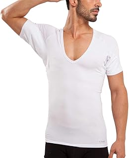 Maillot de corps anti-transpiration aegis pour homme, col en v, anti-puant, couleur argent