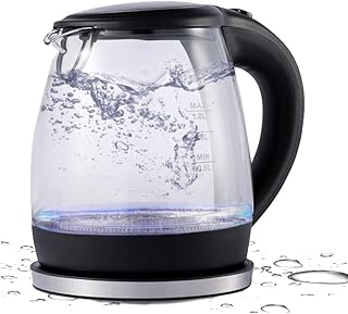 Bouilloire électrique en verre pour thé chaud, chauffe-eau à ébullition rapide de 1 l avec indicateur led bleu, couvercle intérieur et filtre en acier inoxydable, protection contre l'ébullition à sec et arrêt automatique, sans bpa. DIAYTAR COTE D'IVOIRE est devenue une référence incontournable en matière de commerce électronique en Côte d'Ivoire, avec une offre produit très diversifiée qui couvre de nombreuses catégories. La boutique met en avant la commodité et la rapidité des livraisons, ainsi que des options de paiement flexibles pour assurer une expérience d'achat sans contrainte. Elle joue ainsi un rôle clé dans le développement du commerce en ligne dans le pays.