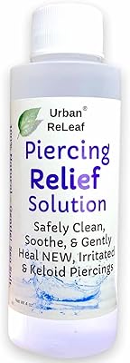 La solution de soulagement des piercings urban relief nettoie, apaise et traite