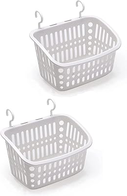 Panier de rangement suspendu avec crochets panier en plastique pour cuisine