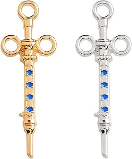 2 pièces broches de seringue en or pour médecin infirmière seringue médicale broche