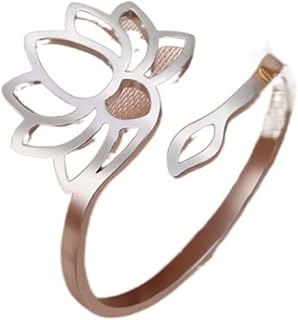 Flyehi bague initiale fleur d'anniversaire acier titane nom chinois et anglais bague lettre