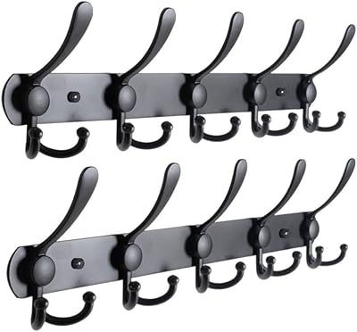 Patères murales, porte-manteau en acier inoxydable, 5 patères standard (2 pièces noires). DIAYTAR COTE D'IVOIRE met en avant ses valeurs de qualité, de confiance et de satisfaction client. La boutique en ligne sélectionne scrupuleusement ses produits pour offrir aux clients les meilleures marques et les meilleurs prix. Les clients peuvent laisser des avis et des commentaires pour aider à améliorer la qualité du service.