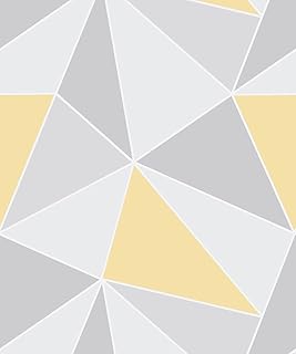 Fine decor fd41991 uk apex geo papier peint latéral, jaune/gris