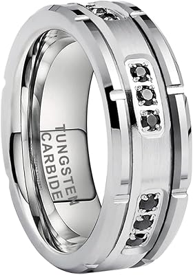 Bagues fourre-tout en carbure de tungstène de 8 mm pour hommes et femmes