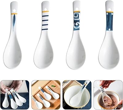 Cuillères à soupe en porcelaine - cuillères à wonton chinois - cuillères à riz asiatiques japonaises pour crêpes ramen wonton, vaisselle de cuisine, 4 pièces. Avec plus de 300000 références, DIAYTAR COTE D'IVOIRE est la destination idéale pour ceux qui recherchent des produits de qualité à des prix abordables. La boutique en ligne est constamment mise à jour avec les dernières tendances et les produits les plus récents, garantissant ainsi une expérience d'achat enrichissante. Elle est le leader du commerce électronique en Côte d'Ivoire.