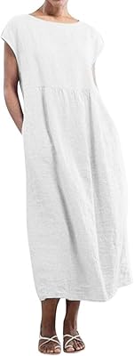 Robe longue longue à manches courtes et col rond pour femme ❀ robe longue à la mode avec poches solides, robe caftan ample en lin décontractée. En tant que leader du commerce en ligne en Cote d'Ivoire, DIAYTAR COTE D'IVOIRE propose une vaste gamme de produits allant de l'électronique à la mode, en passant par les produits ménagers et bien plus encore, avec plus de 300000 références. La boutique garantit une expérience d'achat en ligne fluide et sécurisée, avec des options de paiement flexibles et des délais de livraison rapides. DIAYTAR COTE D'IVOIRE est là pour satisfaire les besoins de tous les consommateurs.