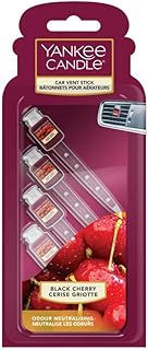 Bâton de ventilation de voiture yankee candle, noir cerise, 4 pièces ycvsbc1