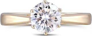Bague de fiançailles en or jaune 10 carats g-h-i couleur 24