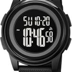 Dhnq montre de sport numérique étanche ultra fine pour hommes et femmes
