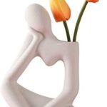 Vase design figurine de penseur urdipolol, vase abstrait organique moderne, vase en céramique